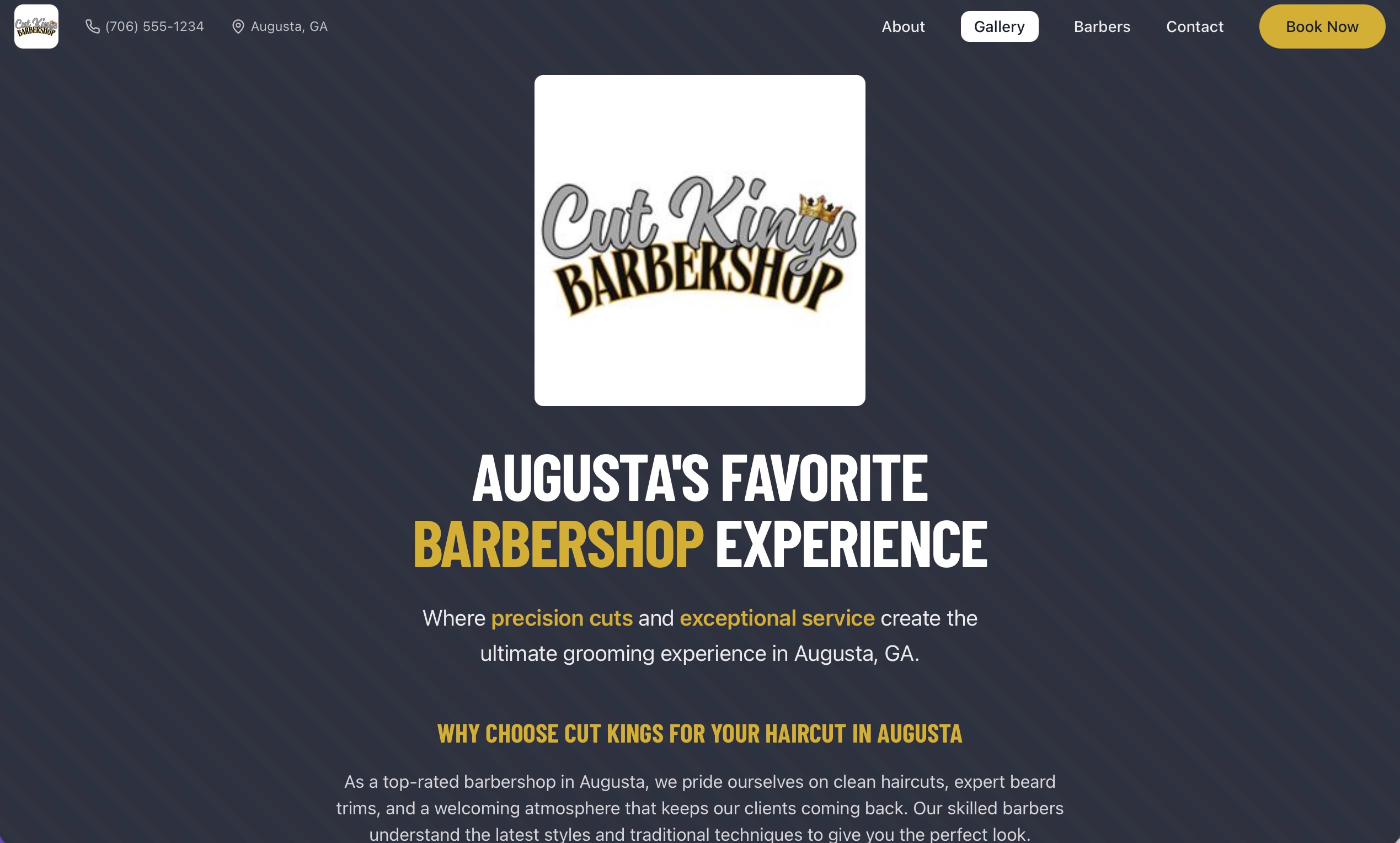 Cut Kings Augusta Website Screenshot